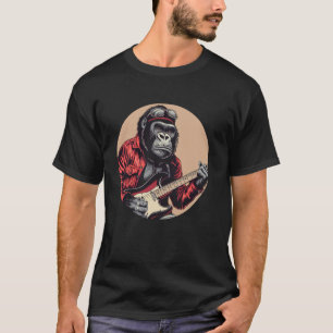 Funny Gorilla with electric Guitar Costume for Man T-Shirt