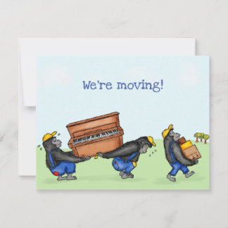 Funny gorillas new home change of address card
