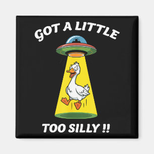 Funny got a little too silly goose abducted by magnet
