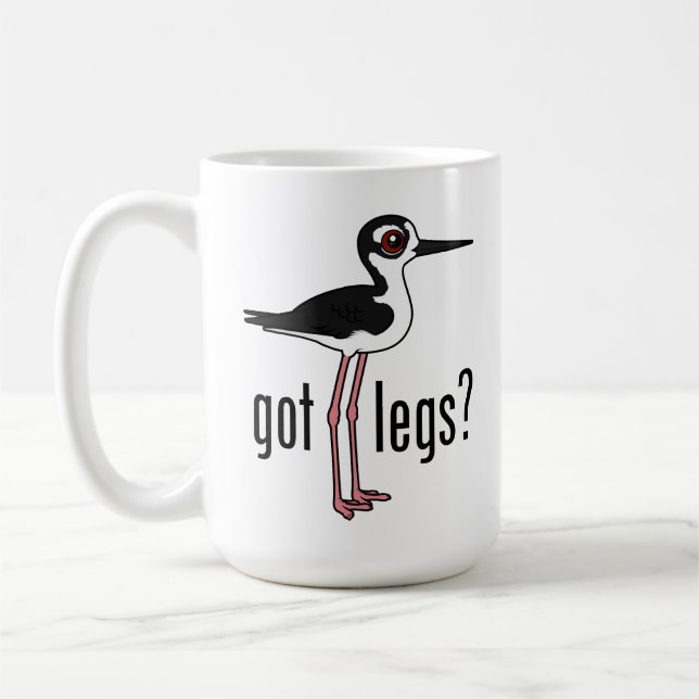 Funny Got Legs? Black-necked Stilt Birdorable Coffee Mug (Left)