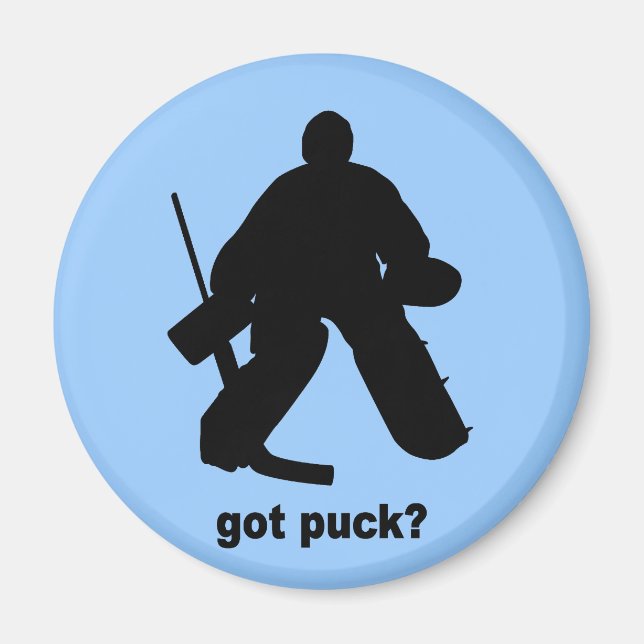 Funny got puck hockey magnet (Front)