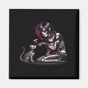 Funny Goth Girl Boop On Cats Nose Punk Grunge Emo Magnet