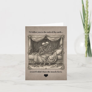 Funny Goth Skelton couple Valentine Anniversary    Card