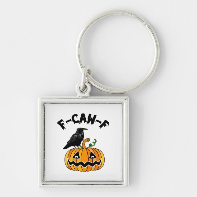 Funny Gothic Crow Humor F-Caw-F Essential Key Ring (Front)