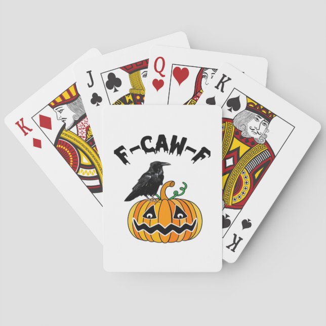 Funny Gothic Crow Humor F-Caw-F Essential Playing Cards (Back)