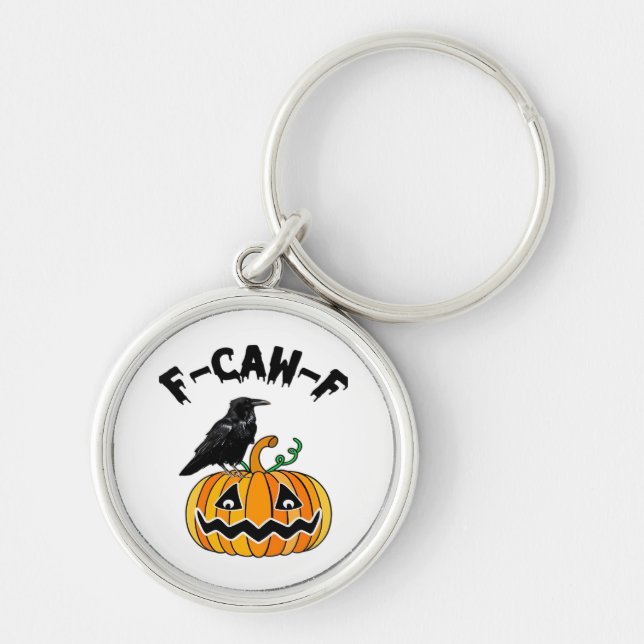 Funny Gothic Crow Humour F-Caw-F Essential Key Ring (Front)