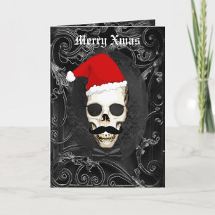 Funny Gothic Santa Christmas Holiday Card