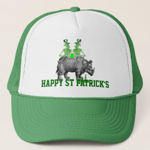 Funny gothic skeletons Irish St Patrick's day Trucker Hat