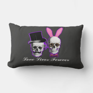Funny gothic steampunk couple lumbar cushion