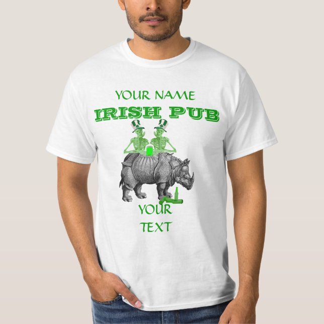 Funny Gothic Steampunk St Patrick's T-Shirt (Front)