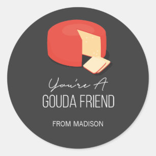 Funny Gouda Friend Valentine Love Cheese Sticker