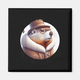 Funny Goundhog Graphic  Magnet