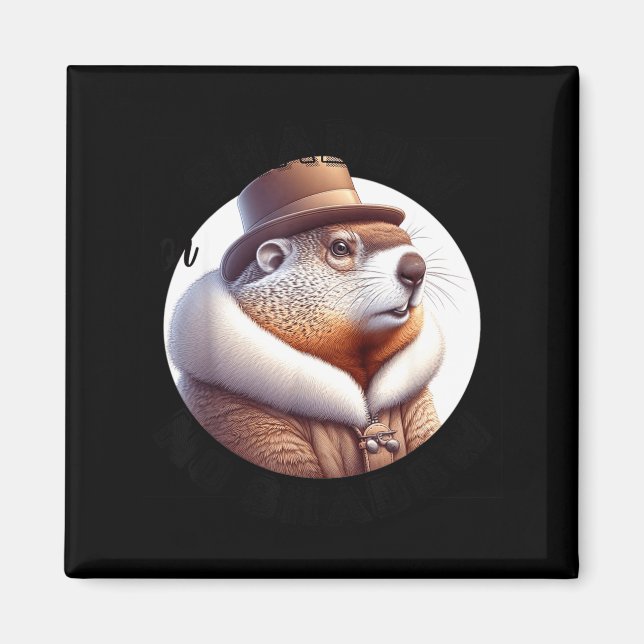 Funny Goundhog Graphic  Magnet (Front)