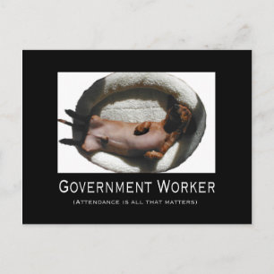 Funny Government Employee Postcard