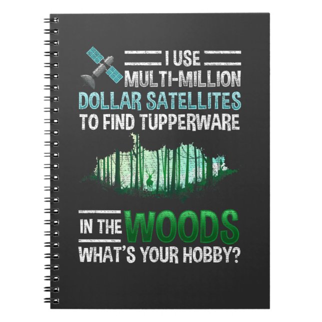 Funny GPS Geocache Wood Outdoor Geocaching Notebook (Front)