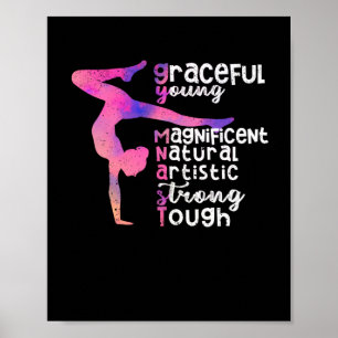 Funny graceful young gorgeous natural gymnast poster