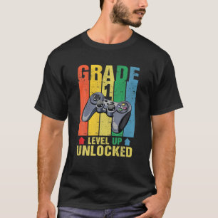Funny Grade 1 Level Up Unlocked Gamer Back To Scho T-Shirt