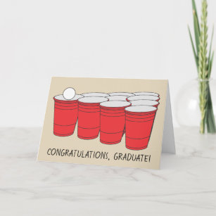 Funny Graduation Beer Pong "Touch and Go" Custom Card