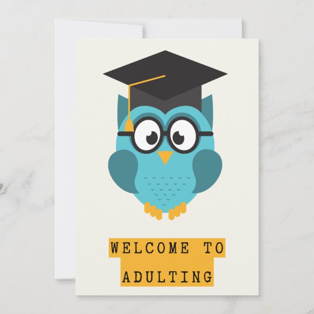 Funny Graduation Card Adulting humour (Front)