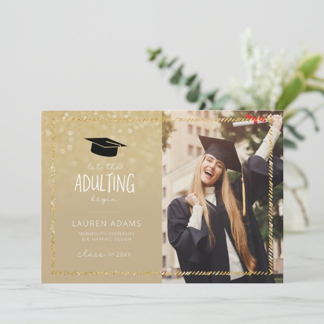 Funny Graduation Card Announcement (Standing Front)