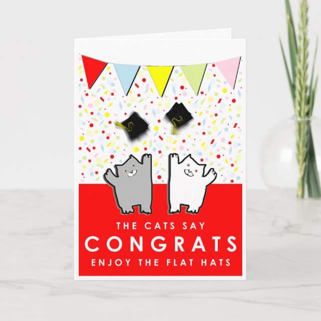 Funny Graduation Cats Card (Front)