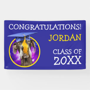 Funny Graduation Dog Wearing Hat Banner