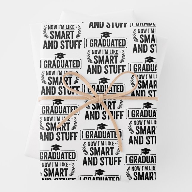 Funny Graduation Graduate Smart and Stuff Ceremony Wrapping Paper Sheet (In situ)