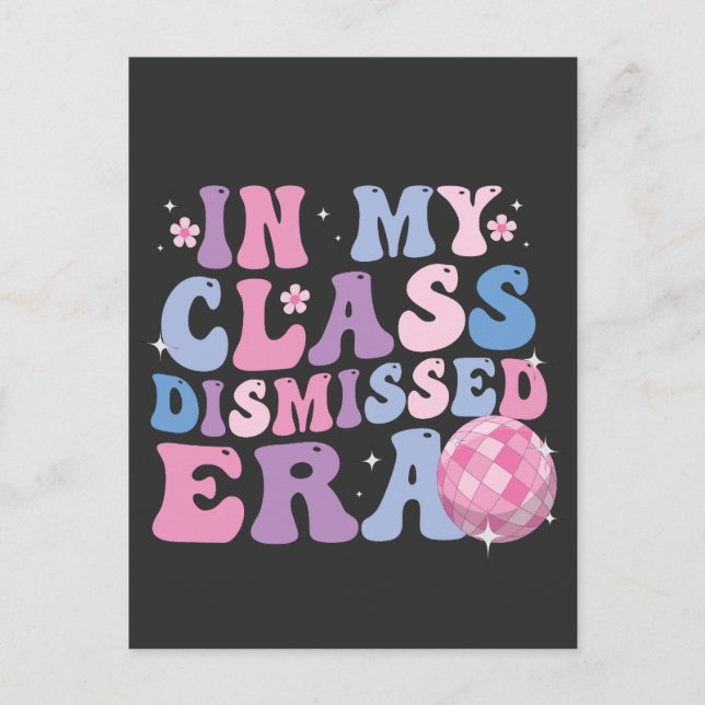 Funny Graduation In My Class Dismissed Era Retro   Invitation Postcard (Front)
