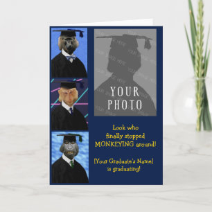 Funny Graduation Monkeys Personalised Annoucement Card