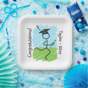 Funny Graduation Runner © - Cross Country, Track Paper Plate