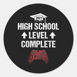 Funny Graduation Senior Gamer Video Game Lover Classic Round Sticker