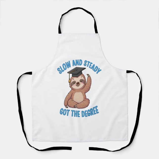 Funny Graduation Sloth Apron (Front)