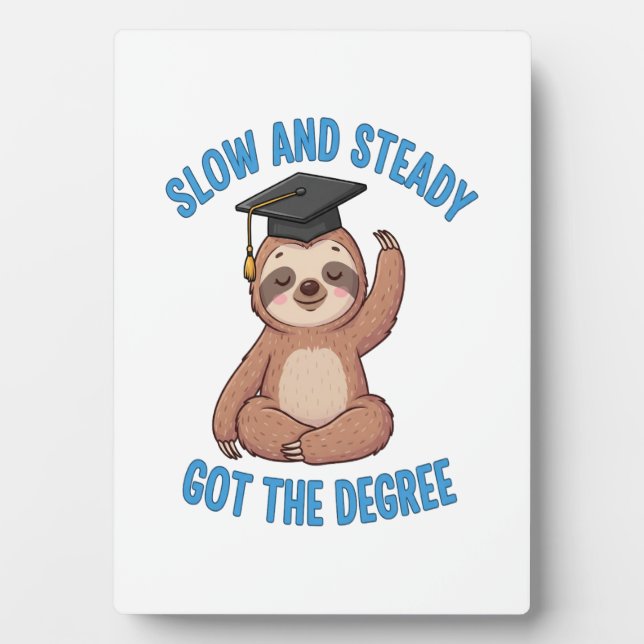 Funny Graduation Sloth Plaque (Front)