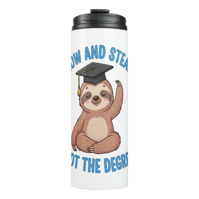 Funny Graduation Sloth Thermal Tumbler (Front)