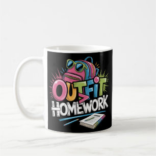 Funny Graffiti Style Outfit Over Homework Coffee Mug