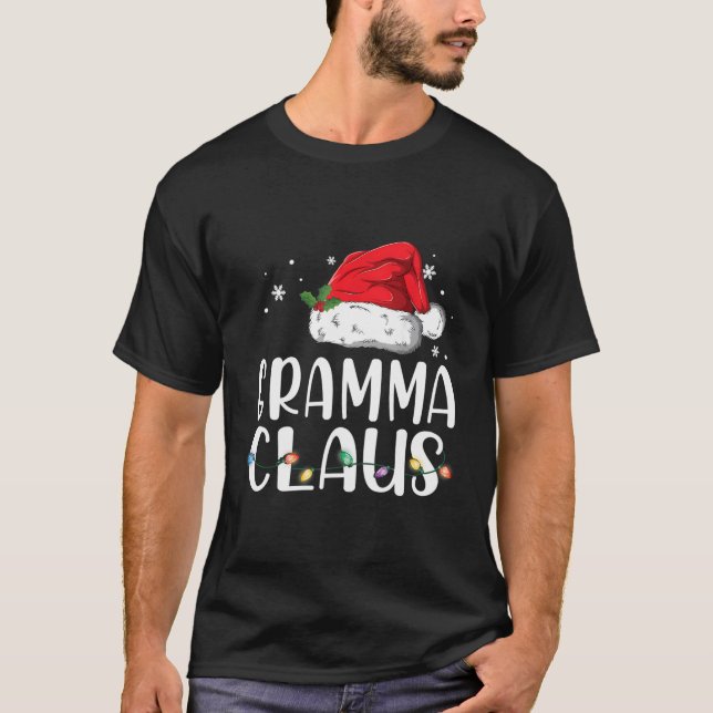 Funny Gramma Claus Christmas T-Shirt Pyjamas Santa (Front)