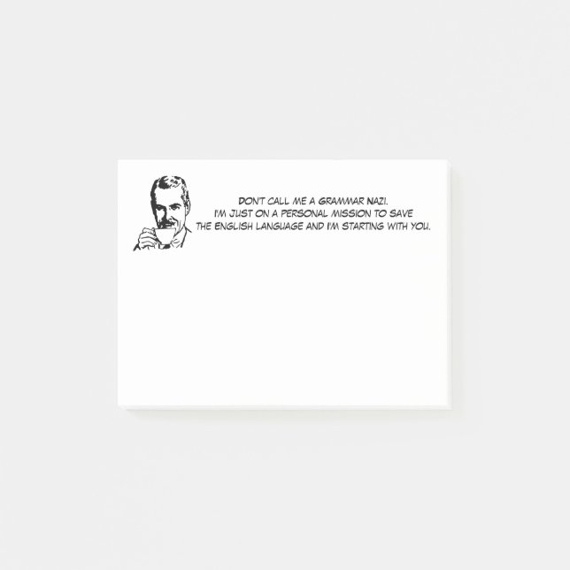 Funny Grammar Nazi Post-it Notes (Front)