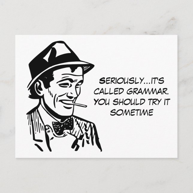 Funny Grammar Nazi Postcard (Front)