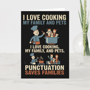 Funny Grammar Punctuation Saves Families English T Card
