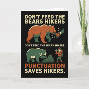 Funny Grammar Punctuation Saves Hikers English Tea Card