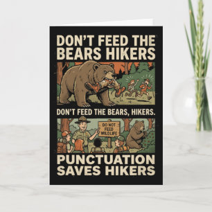 Funny Grammar Punctuation Saves Hikers English Tea Card