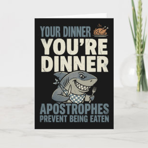 Funny Grammar Shark English Teacher Punctuation Hu Card