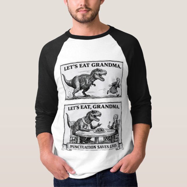 Funny Grammar T-Shirt – “Let’s Eat, Grandma” (Front)