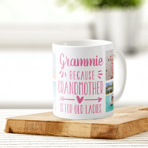 Funny Grammie Grandchildren Names & Photo Collage Coffee Mug