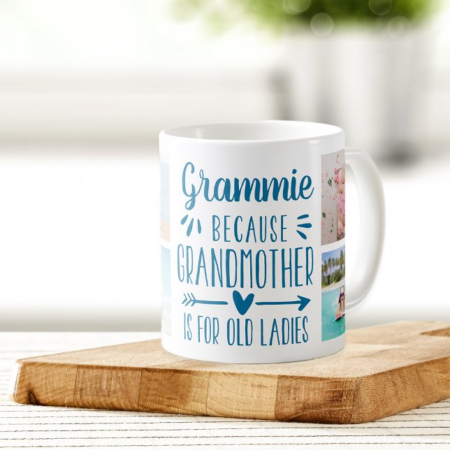 Funny Grammie Grandchildren Names & Photo Collage Coffee Mug (Creator Uploaded)