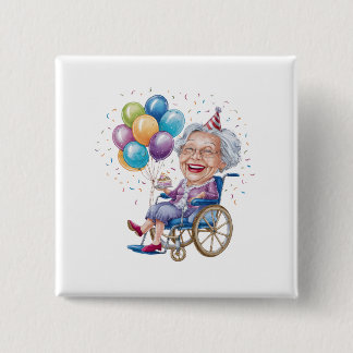 Funny Grandma Birthday Gift for Elderly Aunt 15 Cm Square Badge