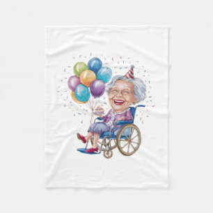 Funny Grandma Birthday Gift for Elderly Aunt Fleece Blanket