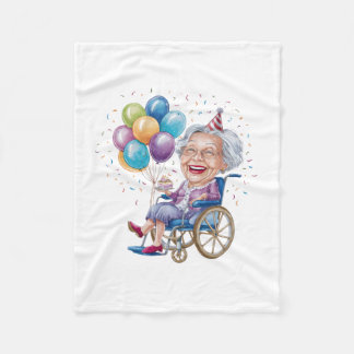 Funny Grandma Birthday Gift for Elderly Aunt Fleece Blanket