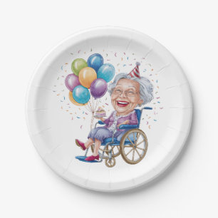 Funny Grandma Birthday Gift for Elderly Aunt Paper Plate
