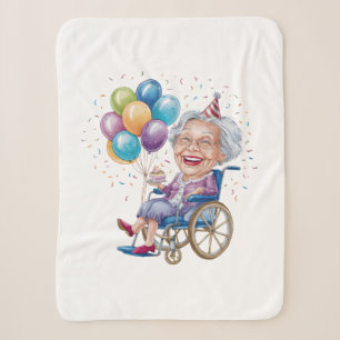 Funny Grandma Birthday Gift for Elderly Aunt Sherpa Blanket